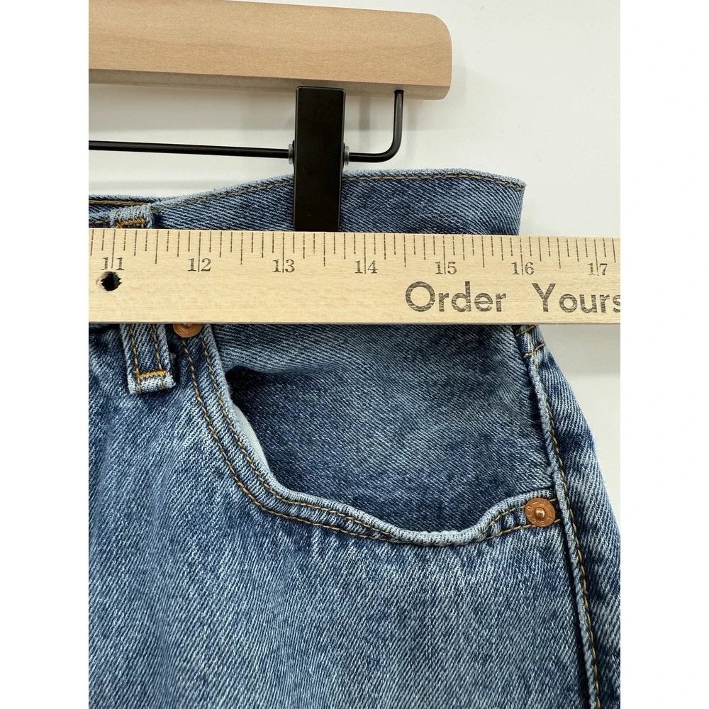 Levis 505 Jeans Mens 32x32 Blue Straight‎ Leg Medium Wash Distressed Denim Pants